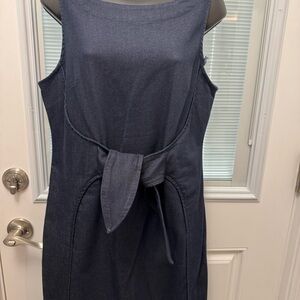 Flattering Tie Front Denim Dress